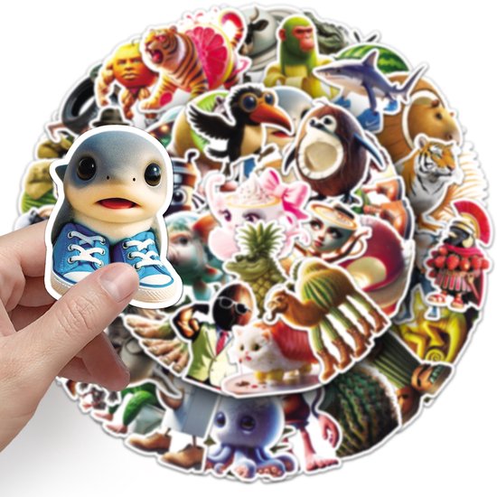 100 waterdicht panda-stickers, zelfde decoratie voor laptop, koffer, ski, gitaar - dierenstickers