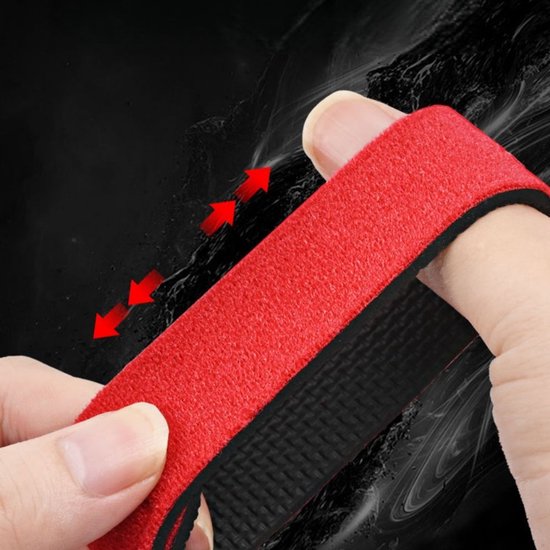 3-delige hengelriemen - Klittenbandriemen met capuchon - Elastische hengelriemen - Geschikt voor antislip hengelbanden, visgerei, kunstaasriemen - Rood, blauw, zwart — afbeelding 4