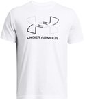 Wit Under Armour shirt met grijs en zwart logo op de borst.