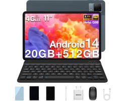 Tablet met toetsenbord DOOGEE T40 11"2,5K 20 GB RAM + 512 GB ROM Android 14 met Helio G99 Batterij 8580 mAh 16 MP + 8 MP Face ID,Grijs