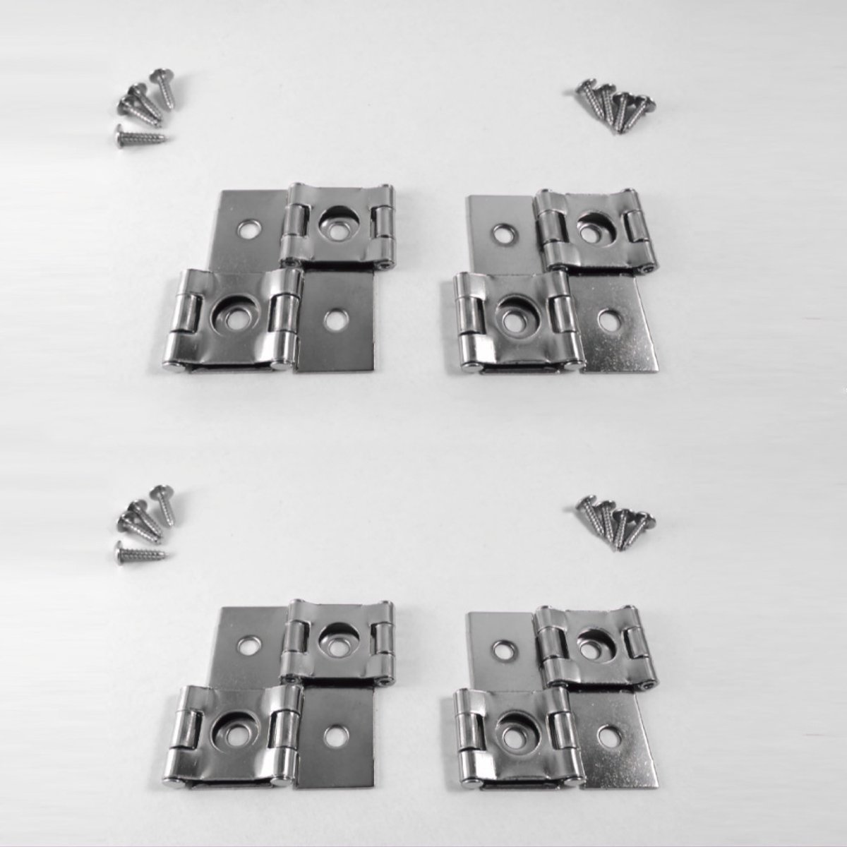 Scharnieren Kamerscherm Zilver – Set van 4 stuks met schroeven – Paneelscharnieren voor kamerschermen en panelen
