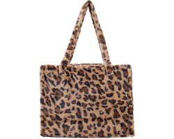 Y-A2.2 BAG1014-001-1 Fluffy Faux Fur Shopper 36x29x13.5cm Leopard