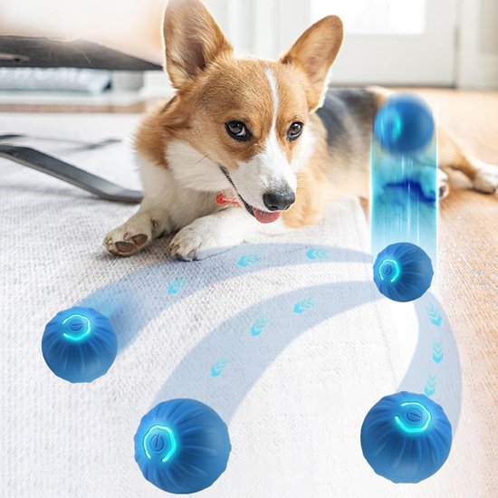Zelf Bewegende Hondenbal, Interactieve Slimme Bal Voor Honden Met LED Licht Automatisch Hondenbalspeelgoed 360° Automatisch Bewegende Rollende USB Oplaadbare Dierenbal Voor Puppy Grote Honden Katten