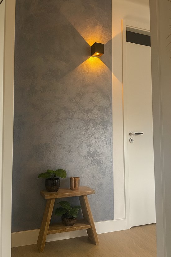 Zand Effect Verf - Grijs - 1L - Decoratieve + gratis professionele kwast