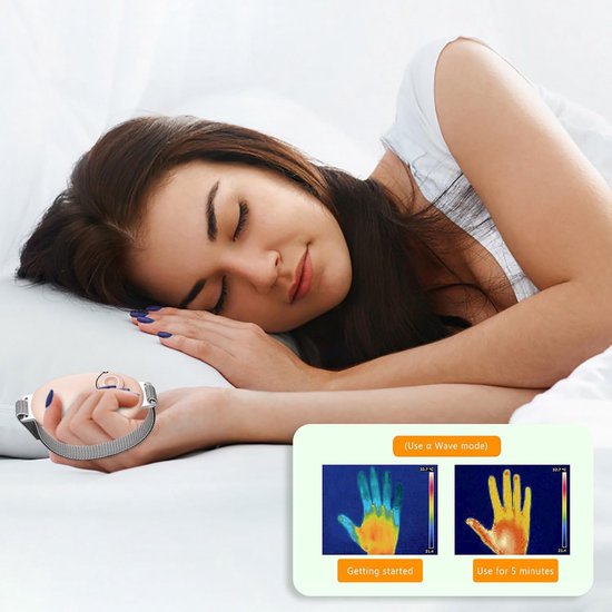 Slaapmonitor - Draagbaar Slaap- en Ontspanningsapparaat - Slaapmiddel - Microcurrent Anti-Stress Handheld - Met 5 Modi, Timer & Type-C Opladen - roze van Flowioneel — afbeelding 5