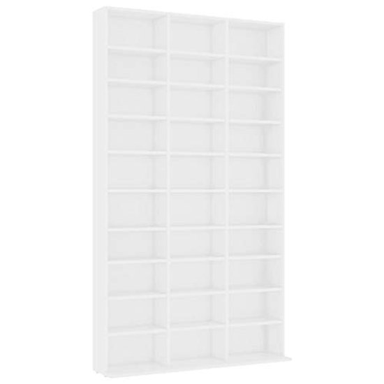 Staand CD-rek met 30 vakken voor muziek en accessoires - Wit ...