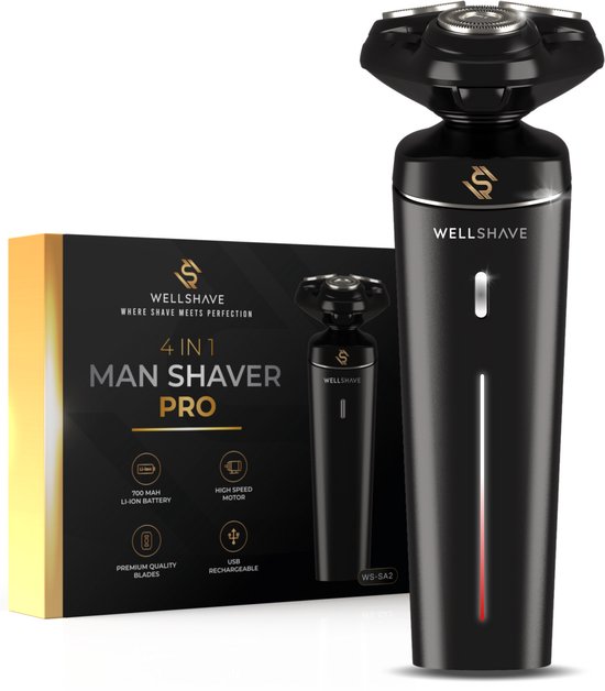 Wellshave 4 in 1 Scheerapparaat Mannen - Met Trimmer & Neustrimmer - Elektrisch Scheerapparaat- Nat en droog - Scheerapparaten - Scheren - Baardtrimmer