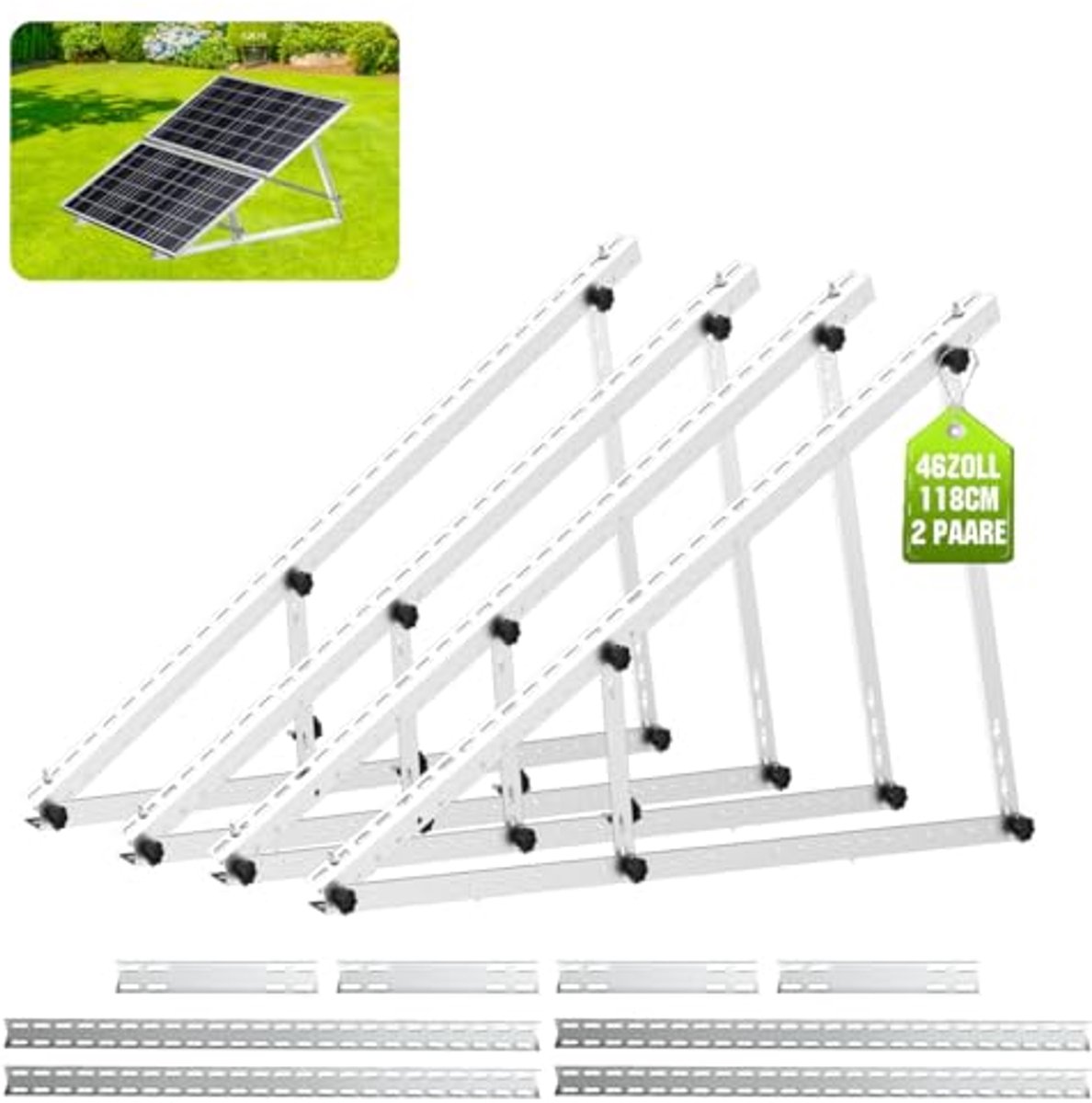 Verstelbare Zonnepaneelhouder voor Balkonkrachtcentrales 200W-500W - Perfect voor Dakhouders en Balkons