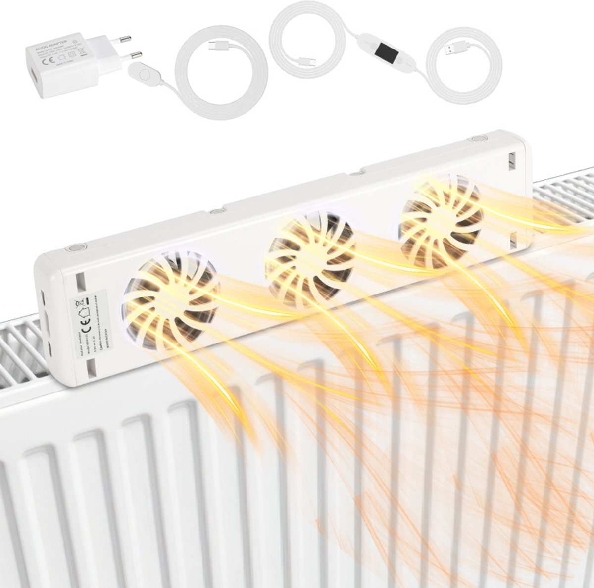 Radiator Ventilator Instelbare temperatuurinstelling - Energiezuinig - Past op elke radiator & Makkelijk te installeren - Energie besparen door betere Mono set