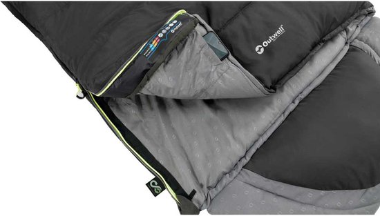 Outwell DS Contour slaapzak 220 cm Midnight Black rits rechts — afbeelding 4
