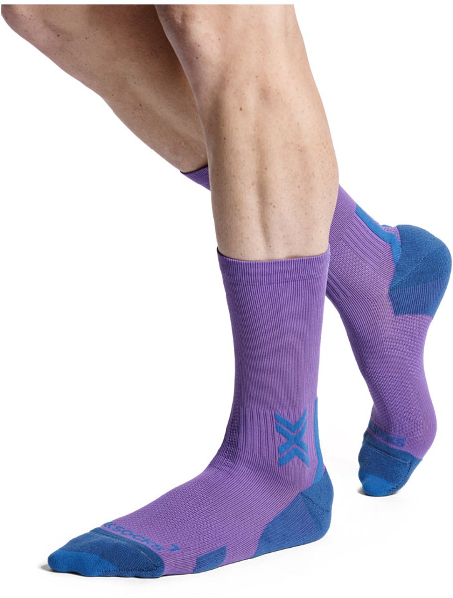 X-Socks Run Discover Crew Hardloopsokken Neobergine/X 45-47 Zwart