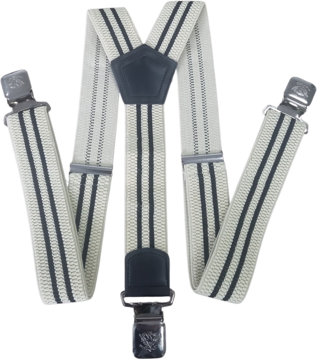 - Heren - Dames Bretels – 3 brede stalen clips bretel - Unisex volwassenen -Motorrijders – Spijkerbroek – Beroepskleding – Skikleding