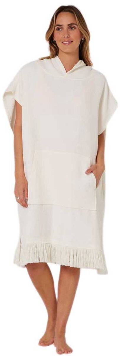 Ocean & Earth Waffle Hooded Poncho Beige