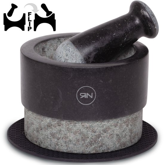 Rednas Vijzel met Stamper - Omkeerbaar - Graniet - inclusief siliconen beschermmat