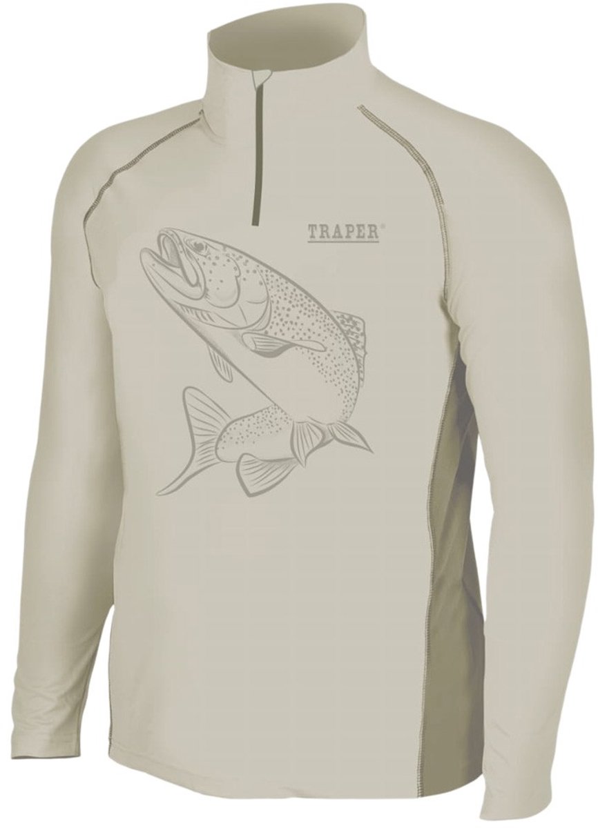 Traper Fly Florida Trout Uv-werende Langarm T-shirt Beige XL Man
