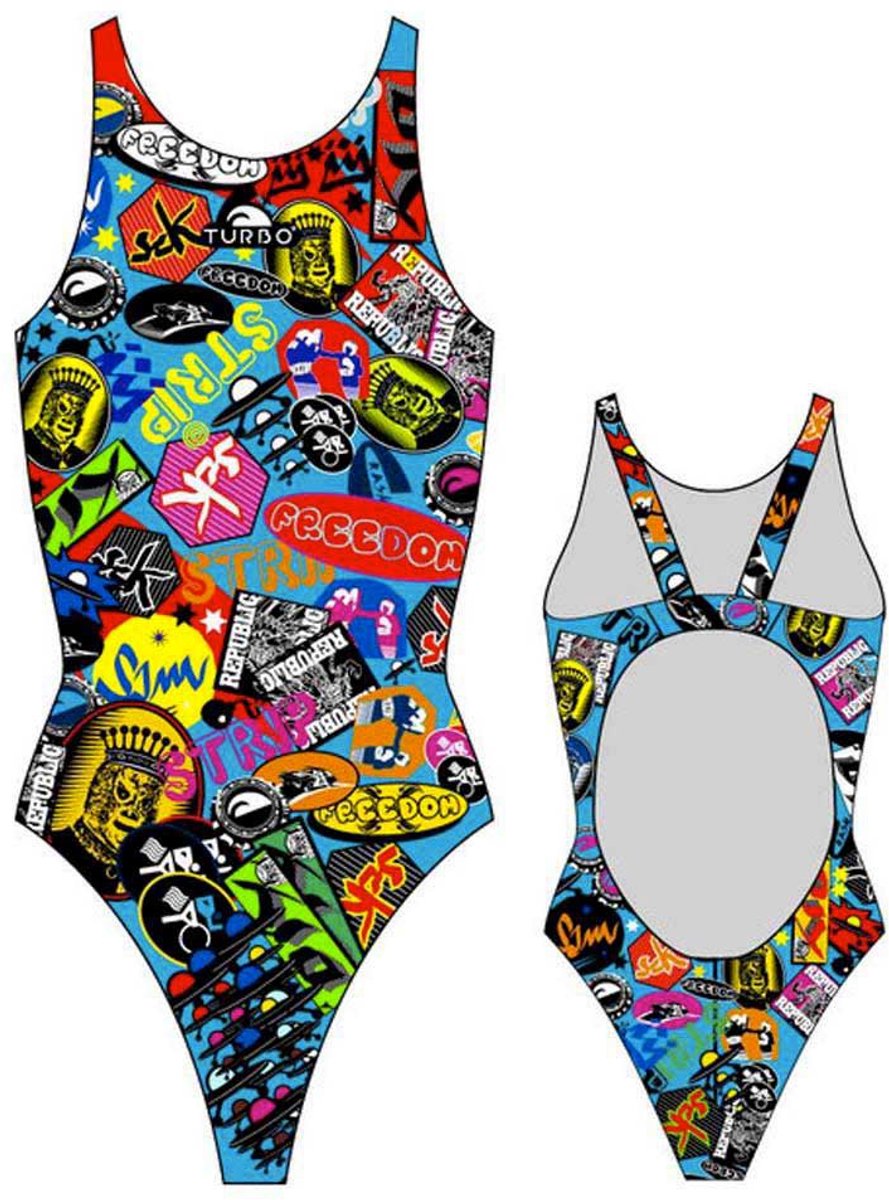 Turbo Stickers Zwemkleding Veelkleurig 3XL Vrouw Multicoloured