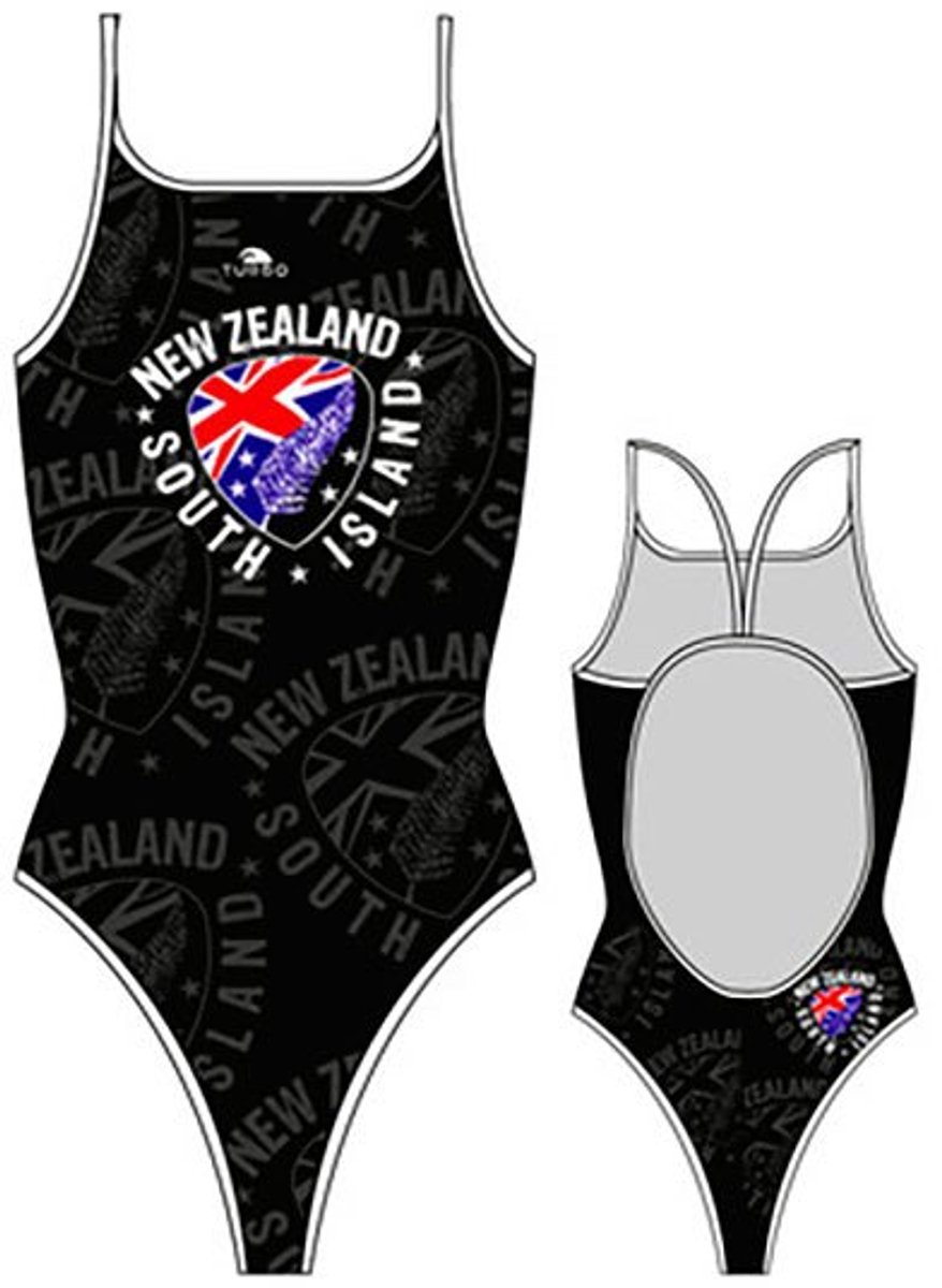 Turbo New Zealand Shield Zwemkleding Zwart 4XL Vrouw Black