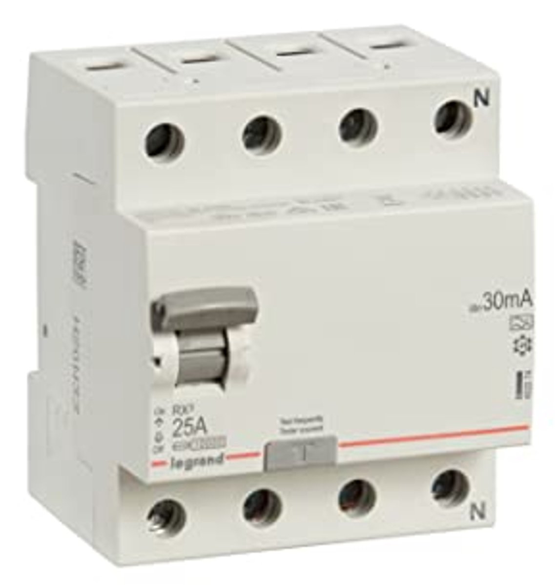 Aardlekschakelaar type A 25A 30mA 4-polig - Stroomonderbreker 400VAC