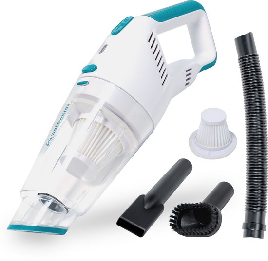 Wellewares - Kruimelzuiger Snoerloos - Handstofzuiger Draadloos - Nat en Droog Zuigen - Groen Wit