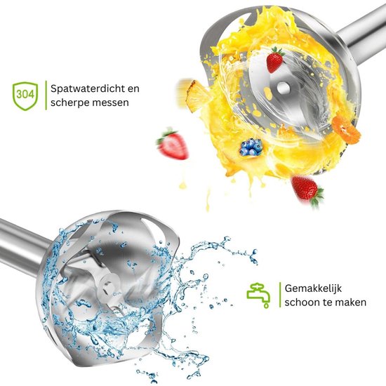 Staafmixer Set - Hakmolen - Groentesnijder - Soepmaker - Zwart van Merkloos — afbeelding 4