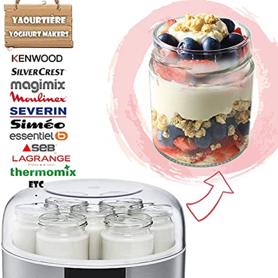Yoghurtglazen 220 ml met schroefdeksel - XL Jampotten voor Yoghurtbereiders en Multicookers — afbeelding 3