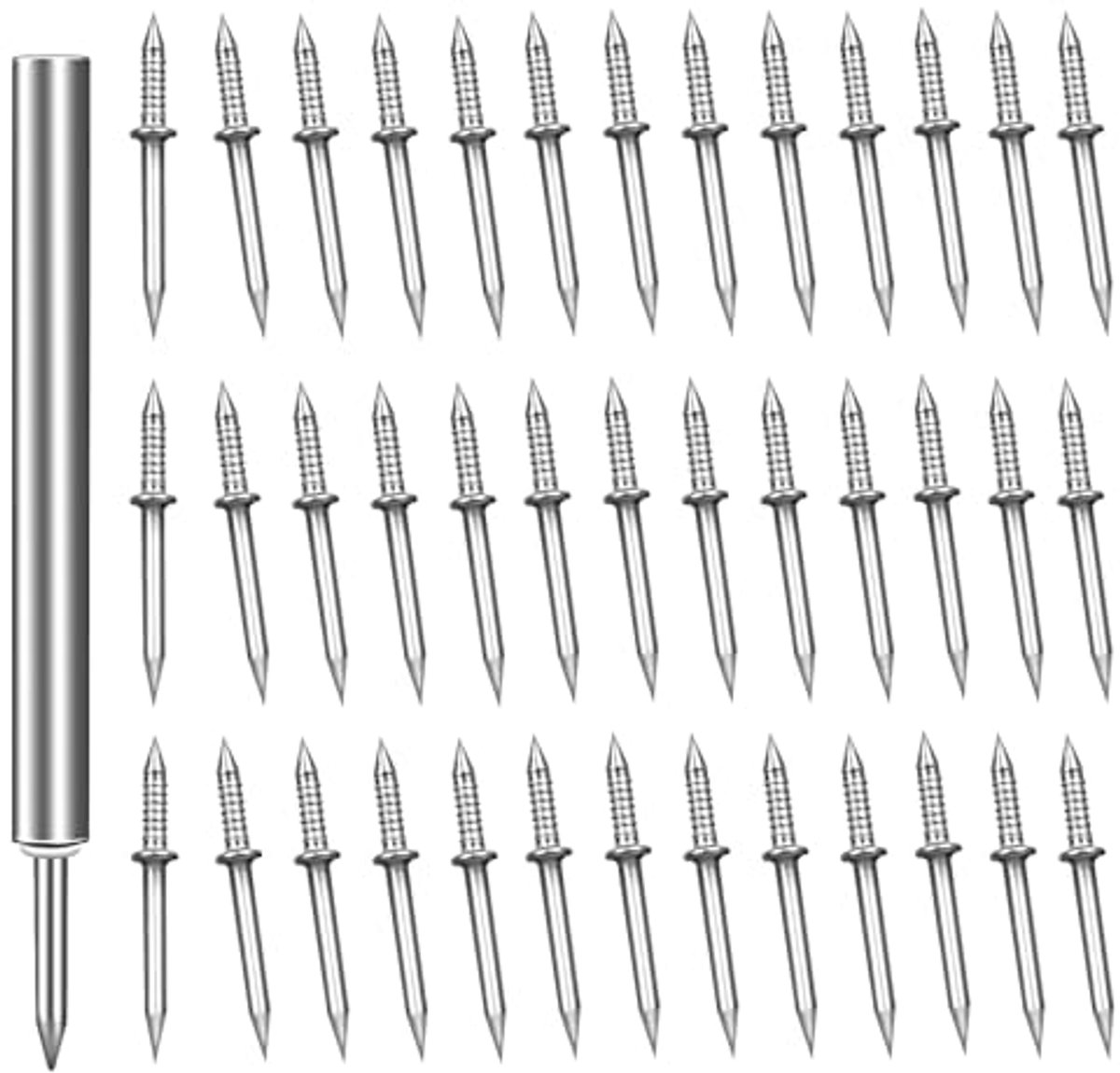 200 stuks dubbelkoppige spijkers zonder merk - Naadloze plintnagels met onzichtbare veiligheidsschroeven