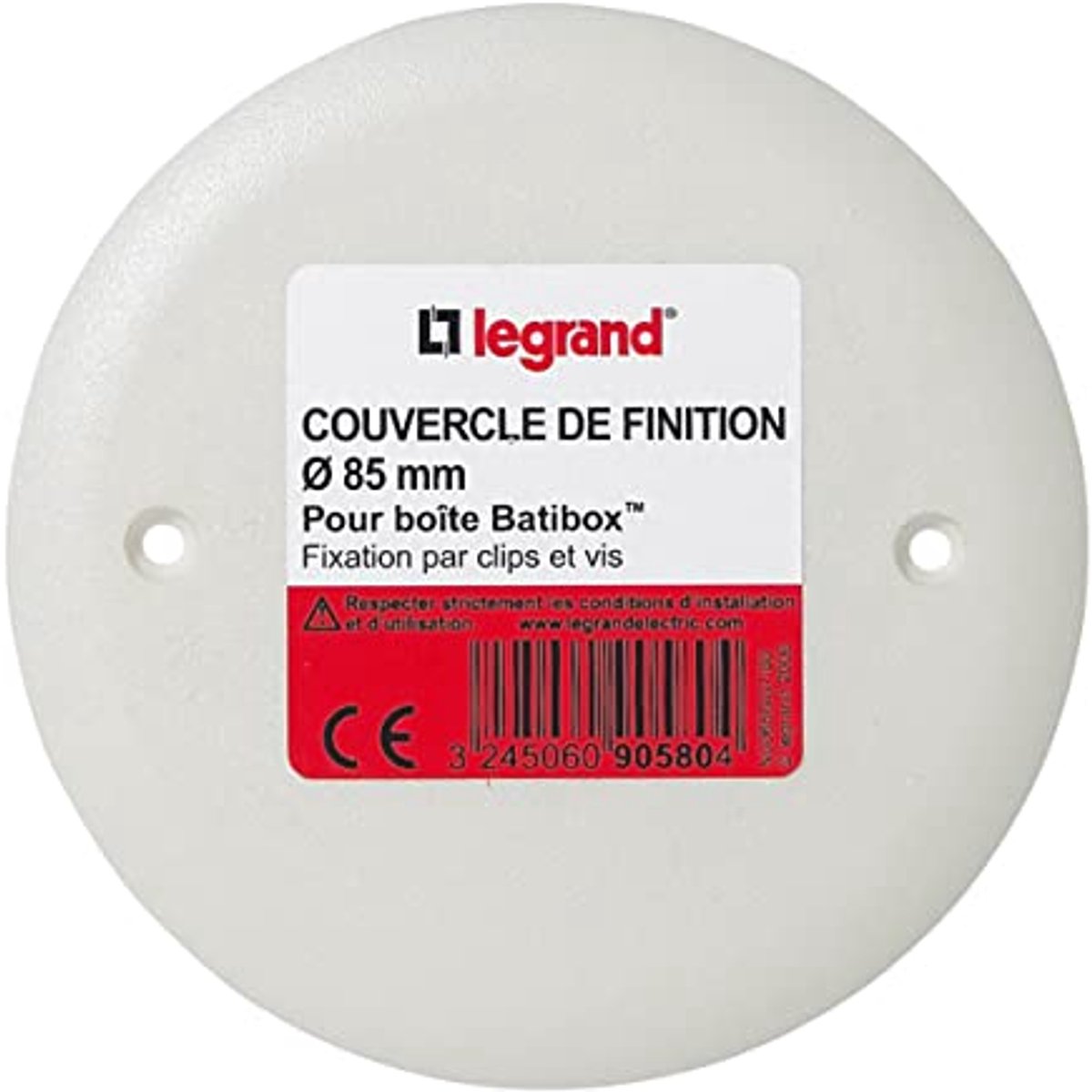 Ronde inbouwdoosdeksel 85 mm