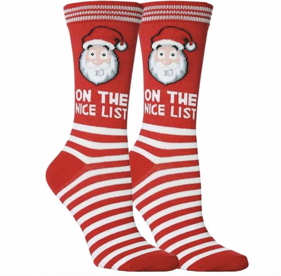 SilverAndCoco - Rebelse Kerstsokken / Gekke Foute Vrolijke Happy Kerst Sokken Kerstman / Leuke Grappige Dikke Warme Huissokken Kerstmis Dames & Heren Kerstcadeau pakket / Wintersokken Kleding Socks Mannen Vrouwen / Sinterklaas Schoen Cadeautje