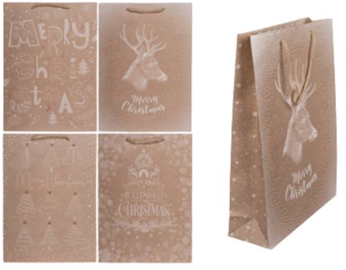 Kerst cadeautas kraft - nostalgisch a4 formaat