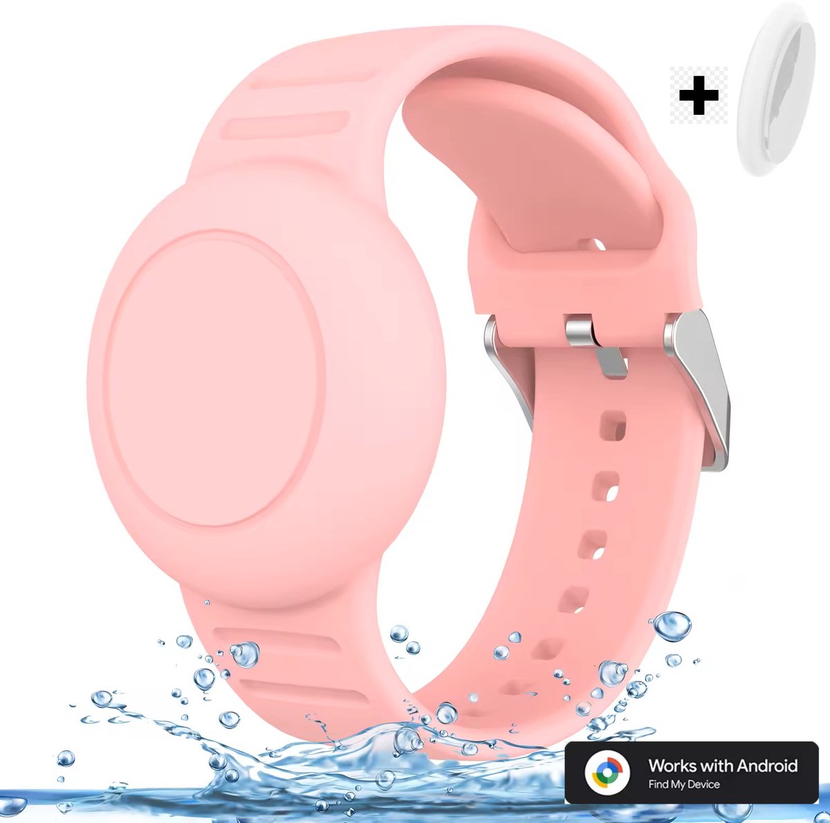 BlueTime - Horlogebandje Houder voor Tag - Inclusief Tag - Verstelbaar en Waterdicht - Veilig - Kind - Geschikt voor Android Find My Device - GPS Horloge Kind - GPS Tracker - Locatie Tracker - kinder gps horloge