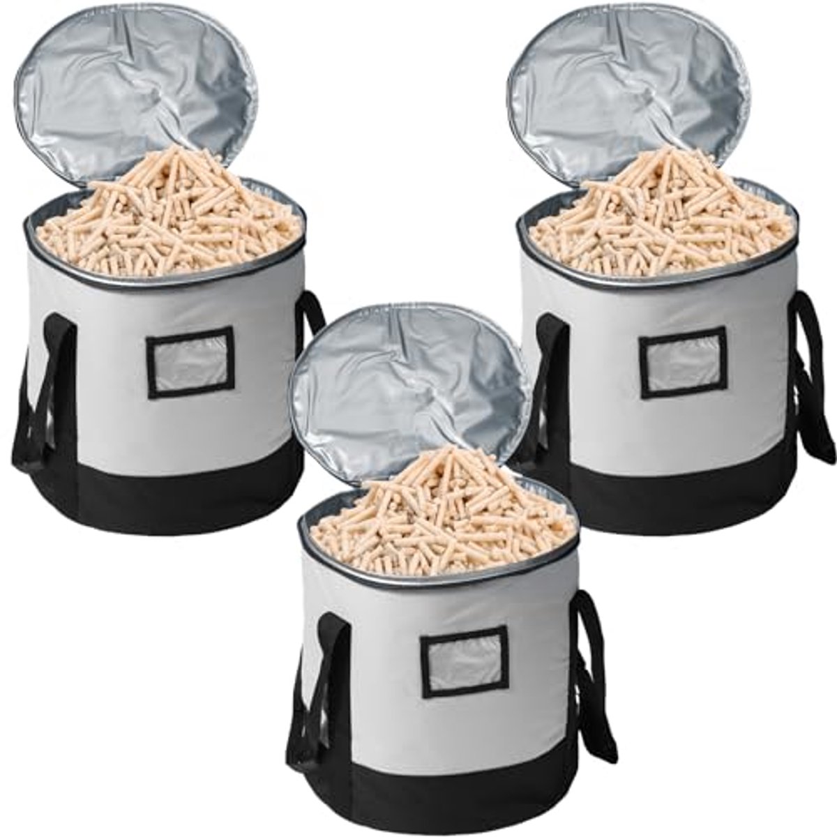 3 Stuks Brandstof Pellet Opbergtas voor Droge Houtpellets - Ruimtebesparende Roker Pellet Dispenser