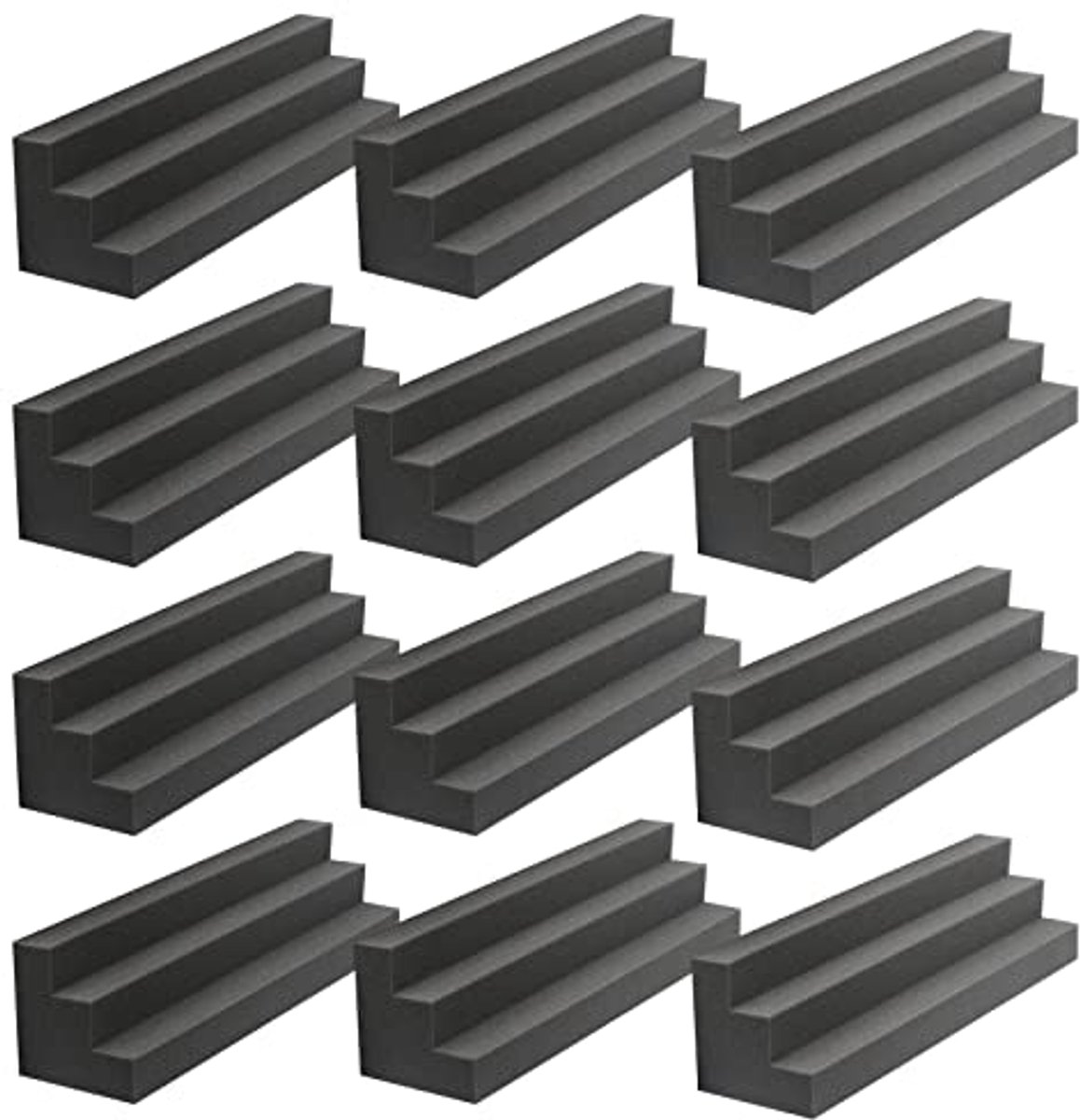 Akoestische schuimpanelen voor geluidsdemping en basabsorptie - 30,5 x 7,6 x 7,6 cm