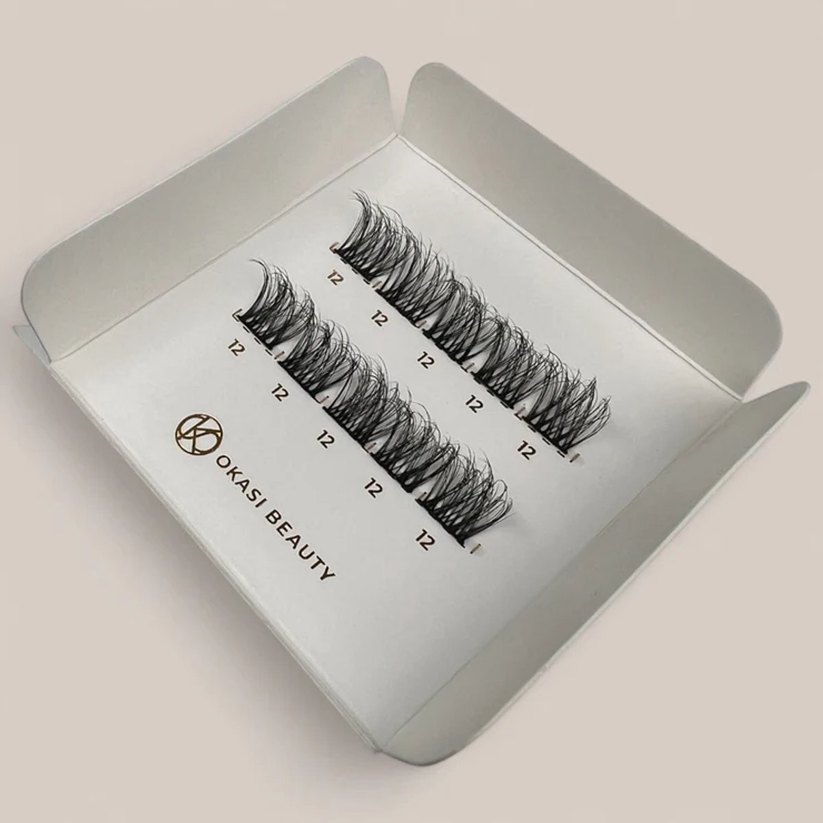 Okasi Beauty - Dreamy Try Me 12 mm - Premium Volume Lashes - 10-cluster DIY Wimper segmenten - Lengte 12 mm - Ultradunne transparante wimperband - DIY wimperextensions - Soft glam wimperlook