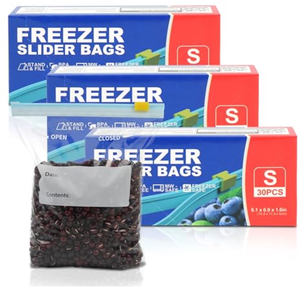 Herbruikbare Diepvrieszakken met Ritssluiting - Vriezer en Magnetronbestendig