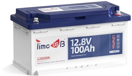 12V 100Ah Lithium Accu met 100A BMS en 4000-15000 Cycli voor Camper, Caravan en Boot