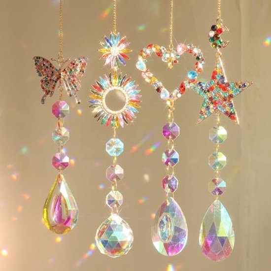 Belle Vous 6 Pak Hangende Kristallen Chakra Ornamenten - 18-22 cm Zonnevanger/Regenboog Maker Hangers - Kleurrijke Glazen Kandelaar Prisma’s voor Belle Vous 6 Pak Hangende Kristallen Chakra Ornamenten - 18-22 cm Zonnevanger/Regenboog Maker Hangers - Kleurrijke Glazen Kandelaar Prisma’s voor