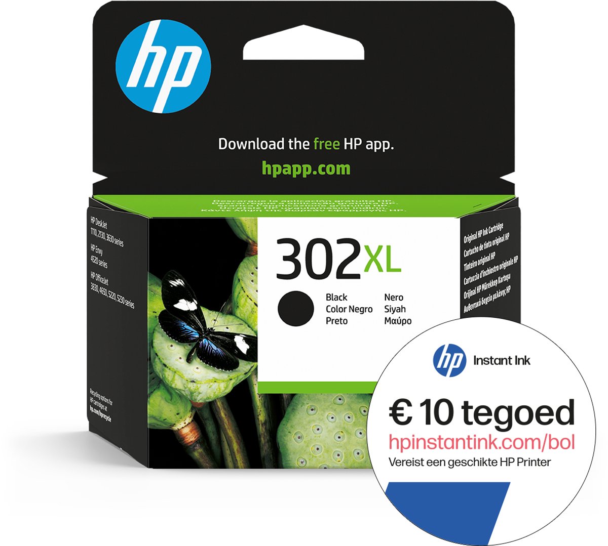 HP 302XL - Inktcartridge zwart + Instant Ink tegoed