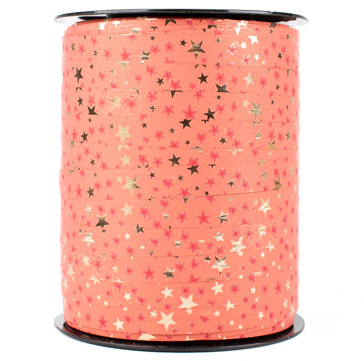Krullint - 10 mm x 250 m - rood - sterretjes