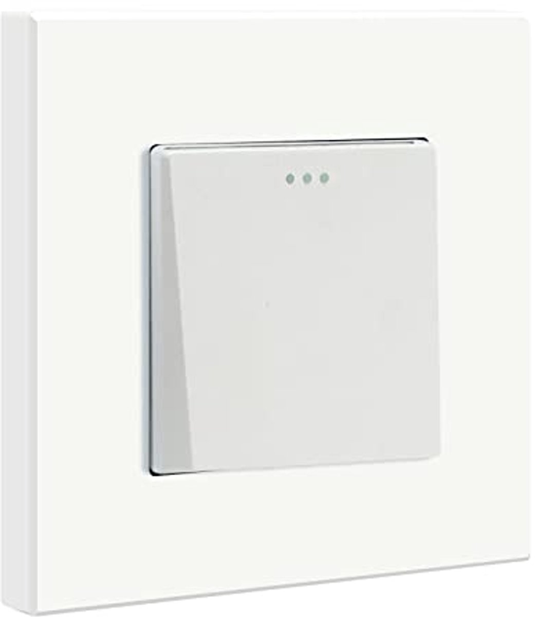 Lichtschakelaar 1 Voudig Drukknopschakelaar Inbouw - Wit 86mm voor Woonkamer, Keuken en Kantoor