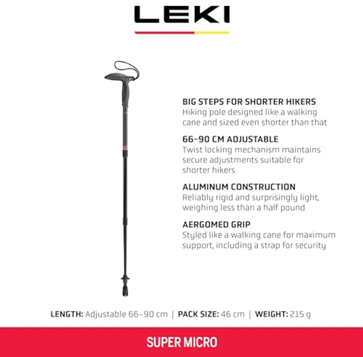Ergonomische Lichtgewicht Reisstok voor Maximale Grip en Comfort