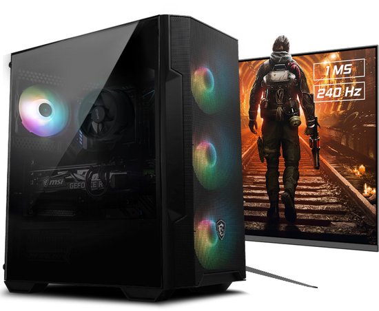 RTX 3050 AMD Game PC Bundel met 25 240Hz gaming monitor - RTX - €819,00