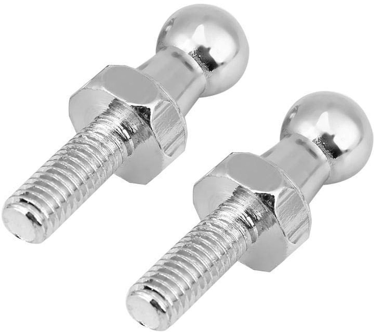 Kogelgewrichtbouten - 2 x M6 10 mm penboutuiteinden voor gasstanguiteinden