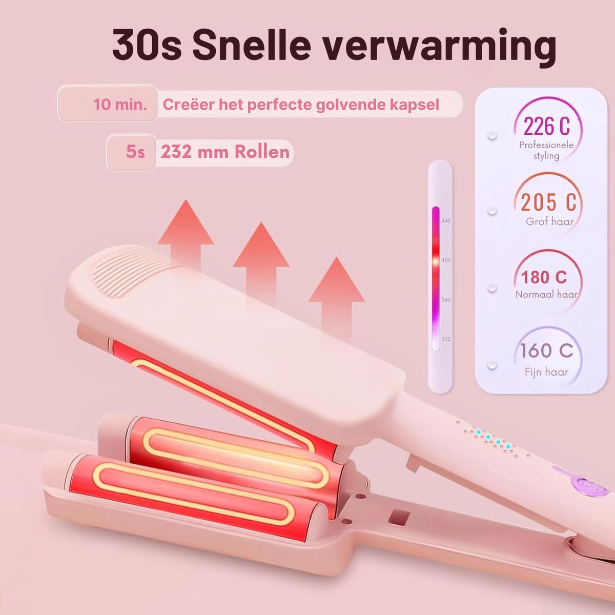 Wafeltang Haar - Krultang - Bescherming Tegen Verbranding - afbeelding 3