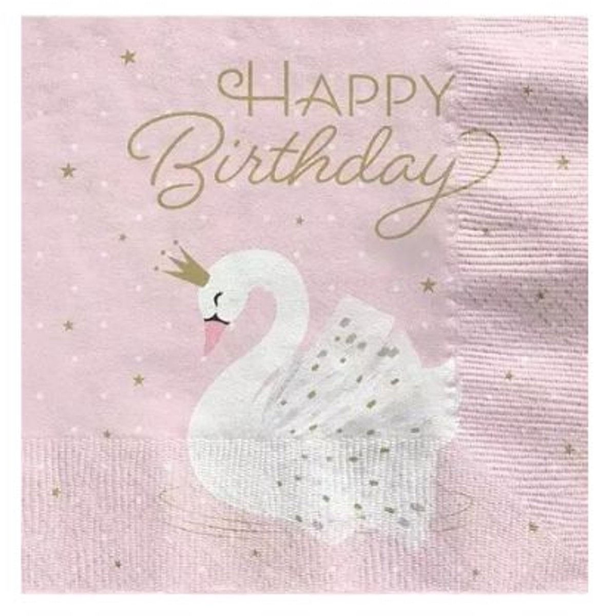 16 servetten happy birthday zwaan - party servetten 33cm