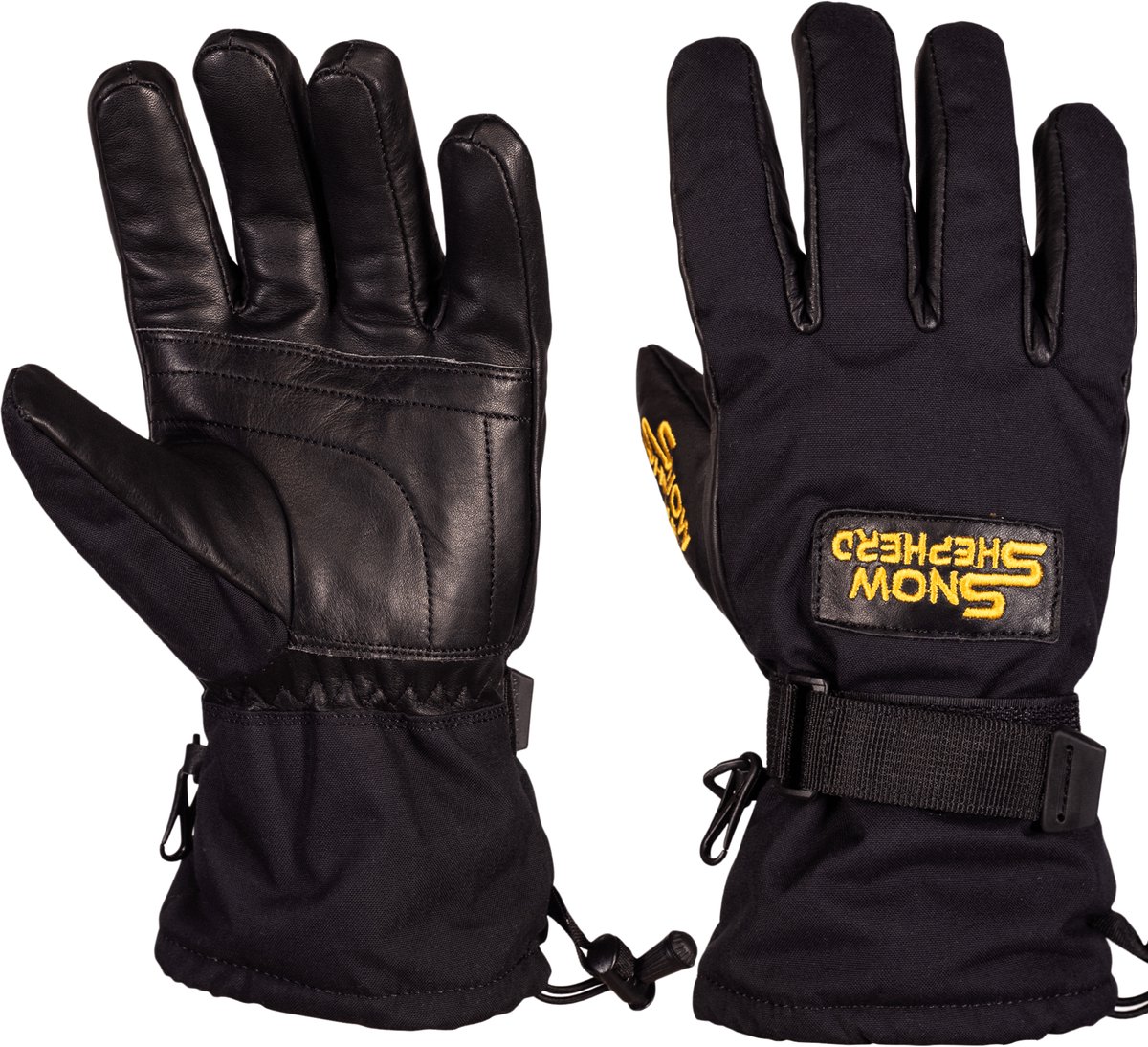 Snowshepherd Skihandschoenen Leren ski handschoenen – Anti-slip Handschoenen Heren Dames Zwart