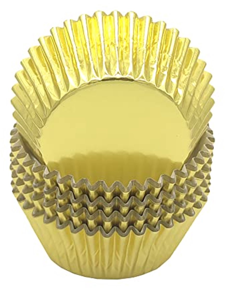 Gouden Folie Cupcake Liner en Muffin Bakvormen voor Feesten - 100 stuks