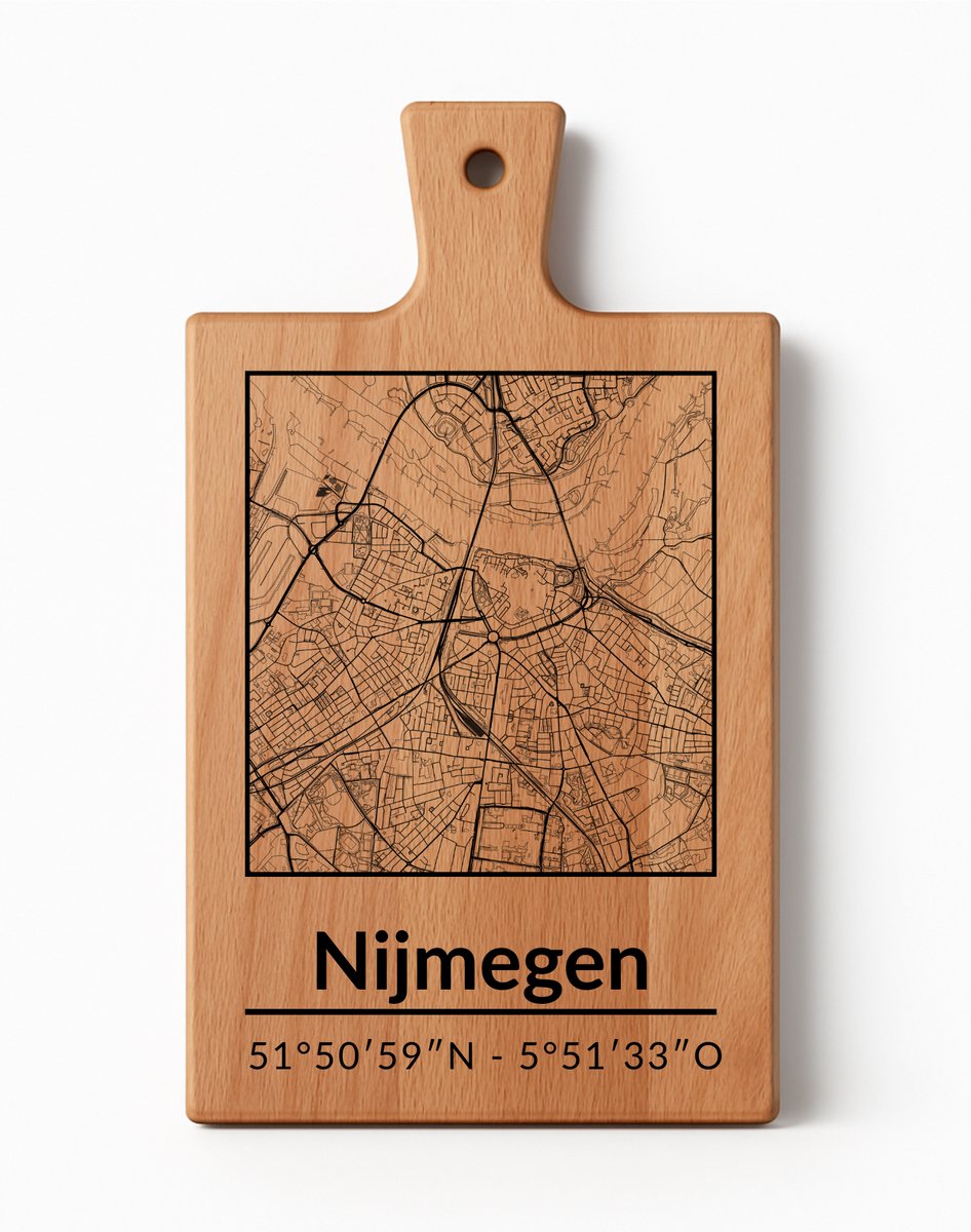 OakMan Objects - Houten Borrelplank - Nijmegen Rechthoek - Tapasplank of Serveerplank - Duurzaam Beukenhout - Gegraveerd - 36x20x2 cm