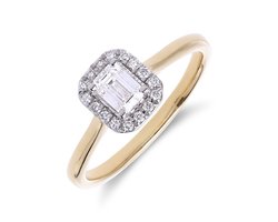 Lucardi Dames 14 karaat geelgouden ring met 17 lab grown diamanten 0,505ct voor dames - Ring - 14 Karaat Goud - Goud - 16 / 50 mm