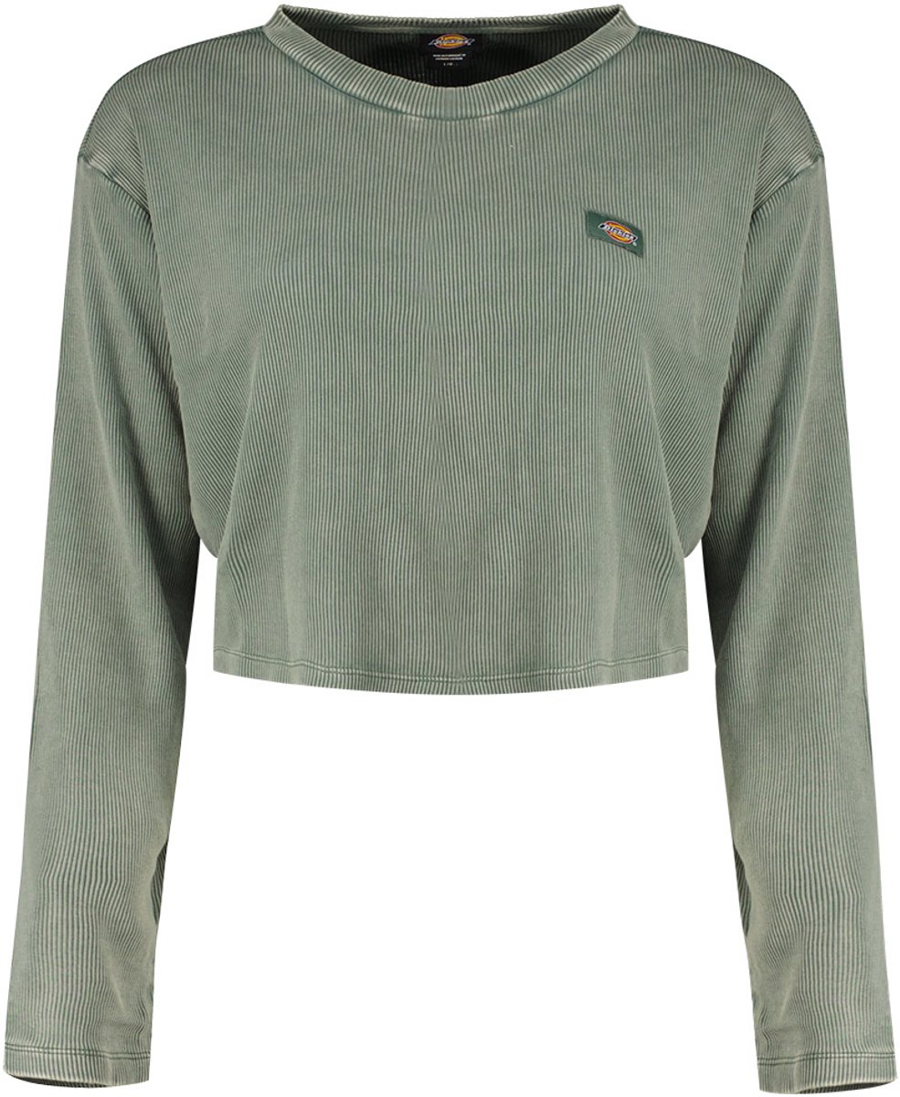 Dickies Newington Top Met Lange Mouwen 2XS Vrouw Double Dye / Acid Wash Forest