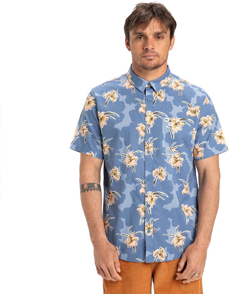 Quiksilver Apero Classic Overhemd Met Korte Mouwen M Man Blauw